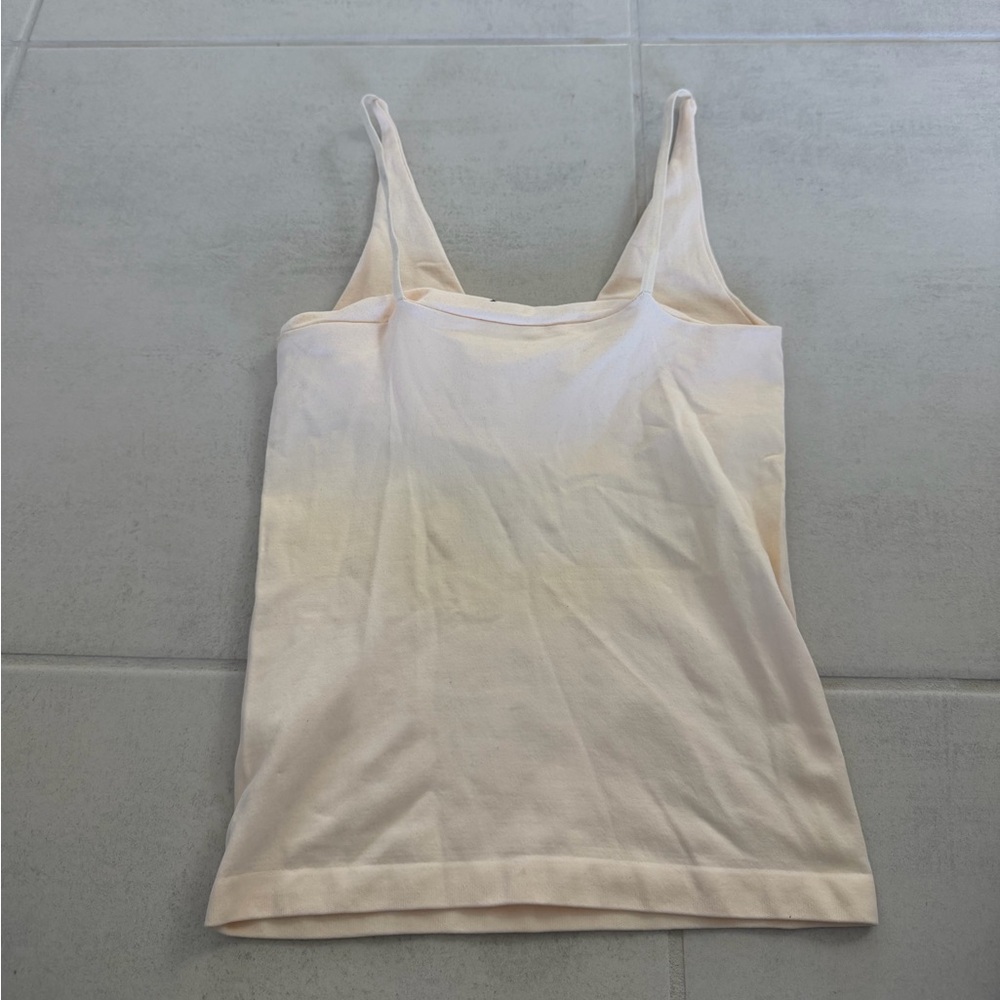 Free People Seamless V Neck Cami Off Cream/Light Pink Women's Tank Top - Picture 7 of 8